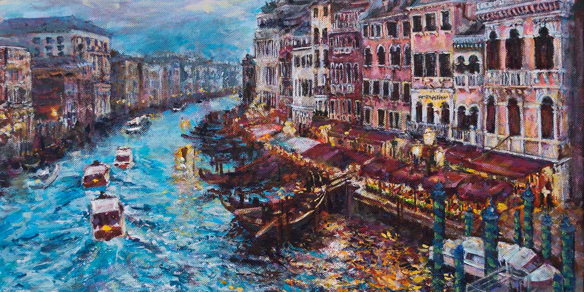 Venice (v2) - acrylic on canvas of a photograph from Venice, by Josh De Pasquale (preview of artwork commission)
